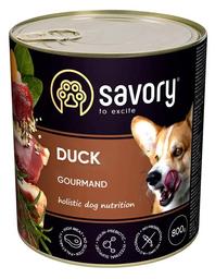 Влажный корм для взрослых собак всех пород Savory Dog Gourmand, с уткой, 800 г
