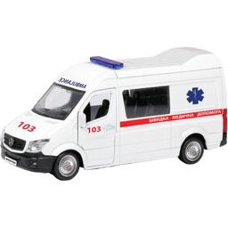 Автомодель TechnoDrive Mercedes Benz Sprinter Скорая Помощь, 1:32, белая (250344U)