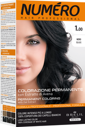 Краска для волос Numero Hair Professional Black, тон 1.00 (Черный), 140 мл