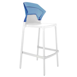 Барный стул Papatya Ego-S, белый с синим (2211019096016)