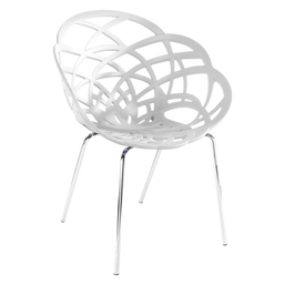 Кресло Papatya Flora-ML, матовое белое сиденье, ножки хром (874694)