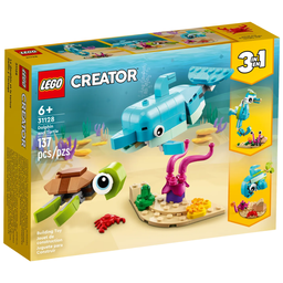 Конструктор LEGO Creator Дельфін і черепаха 3 в 1, 137 деталей (31128)