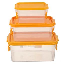 Набір харчових контейнерів з ручками Stenson 3 шт. помаранчевий (25568)