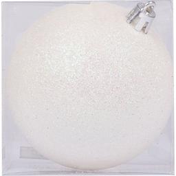 Новорічна іграшка Novogod'ko Куля 8 cм глітерна біла (974037)