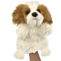 М'яка іграшка на руку Hansa Puppet Ши-тцу, 37 см, біла з коричневим (7950)