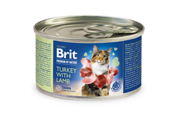 Вологий корм для котів Brit Premium by Nature Turkey with Lamb, з індичкою і ягням, 200 г