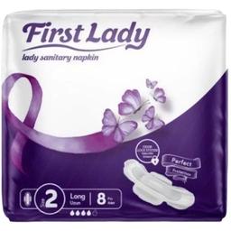 Гігієнічні прокладки First Lady Ultra Long 2 з крильцями 4 краплі 8 шт.