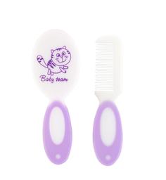 Расческа и щетка из натуральной щетины Baby Team, фиолетовый (7106_фиолетовый)