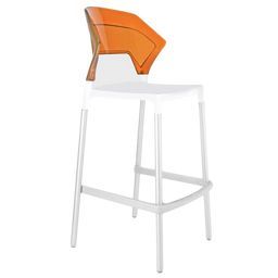 Барный стул Papatya Ego-S, белый с оранжевым (430982)