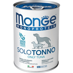 Влажный корм Monge Dog Solo, для взрослых собак, 100% тунец, 400 г