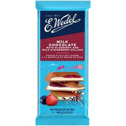 Шоколад молочний E.Wedel Чорниця і полуниця 100 г (925542)