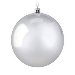 Рождественский шар 10 см серебристый 4 шт. (681-050)