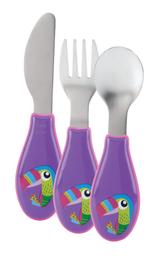 Набор столовых приборов Nuby Попугай, фиолетовый (NV0501003brd)