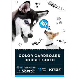 Картон цветной двухсторонний Kite Dogs A5 10 листов 10 цветов (K22-289)