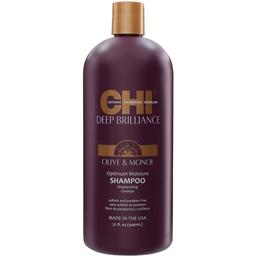 Шампунь CHI Deep Brilliance Olive & Monoi Optimum Moisture для пошкодженого волосся, 946 мл