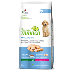 Сухой корм Trainer Natural Super Premium Puppy Maxi, Курица с рисом, 12 кг