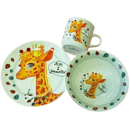 Набір дитячого посуду Limited Edition Pretty Giraffe, 3 предмети (C389)