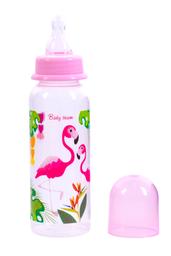 Пляшечка для годування Baby Team, з силіконовою соскою, 250 мл, рожевий (1410_рожевий)