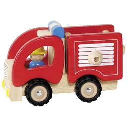 Машинка дерев'яна Goki Пожежна, червоний, 17 см (55927G)