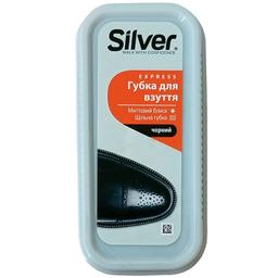 Губка-блеск для обуви Silver широкая, черная, 45х105 мм