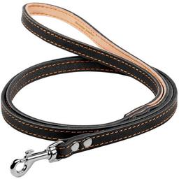 Поводок одинарный Collar, с прошивкой, 122х1,4 см, черный