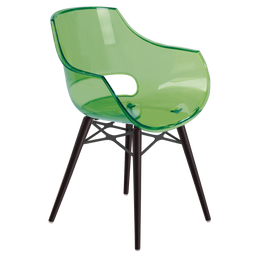 Кресло Papatya Opal-Wox, рама лакированный бук венге, прозрачно-зеленый (299657)