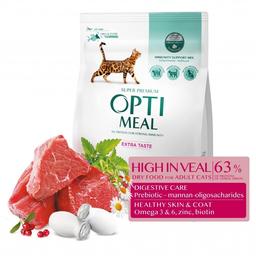 Сухой корм для кошек Optimeal, телятина, 0,3 кг (200+100) (B1863401)