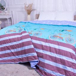 Одеяло хлопковое MirSon Деми №2822 Сolor Fun Line Alta, полуторное, 205х140 см, голубое (2200006700340)