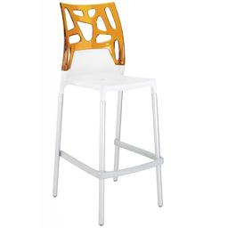 Барний стілець Papatya Ego-Rock, білий з помаранчевим (431989)