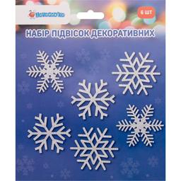 Набір підвісок новорічних паперових Novogod'ko Спіраль Блискучі сніжинки 60 см 6 шт. (974720)