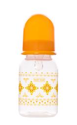 Бутылочка для кормления Baby Team, с силиконовой соской, 125 мл, оранжевы (1400_оранжевый)