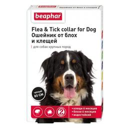 Нашийник Beaphar від бліх та кліщів для собак великих порід, 85 см, чорний (12155)