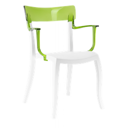 Кресло Papatya Hera-K, белое сиденье, верх прозрачно-зеленый (289979)