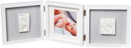 Тройная рамка Baby Art, квадратная с отпечатками, бело-серая (3601095500)