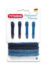 Набір резинок і заколок для волосся Titania, синій, 8 шт. (8004)