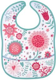 Пластиковый нагрудник с карманом Canpol Babies Hello Little Узоры, розовый (9/234_pin)