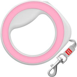 Поводок-рулетка для собак Waudog R-leash, светоотражающий, XS-M, до 40 кг, 2,9 м, розовый