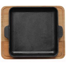 Cковорода Brizoll Horeca чугунная квадратная с подставкой, 18х18х2,5 см (H181825-D)