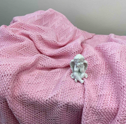 Вязанный плед Прованс Дино Зигзаг, 170х130 см, розовый (22436)
