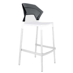 Барный стул Papatya Ego-S, белый с прозрачно-дымчатым (430944)