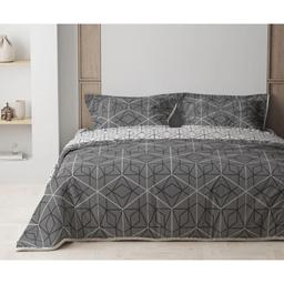 Комплект постельного белья ТЕП Happy Sleep Quadro Star Grey двуспальный серый с белым (2-03795_25739)