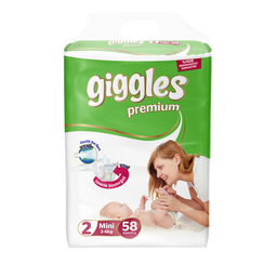 Підгузки дитячі Giggles Premium 2 (3-6 кг), 58 шт.