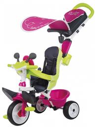 Трехколесный велосипед Smoby Toys Беби Драйвер с козырьком и багажником, розовый (741201)