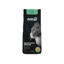 Древесный наполнитель для кошачьего туалета AnimAll, с ароматом мяты, 2,8 кг, белый (138870)