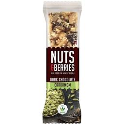 Батончик Nuts & Berries ореховый с кардамоном и черным шоколадом органический 40 г