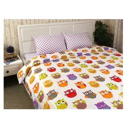 Комплект постельного белья Руно Совы, двуспальный, сатин набивной, разноцветный (655.137К_Сови_1)
