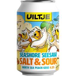 Пиво Uiltje Seashore Seesaw Salt & Sour North Sea Peach Gose, світле, 4,2%, з/б, 0,33 л