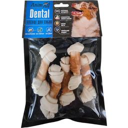 Ласощі для собак AnimAll Dental кістка баварська вузлова №1, з м'ясом курки, 8-10 см, 5 шт.