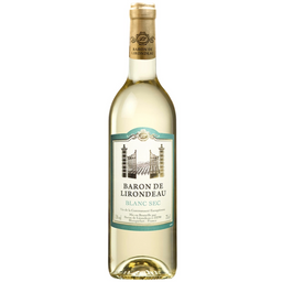 Вино Baron de Lirondeau, белое, сухое, 11%, 0,75 л