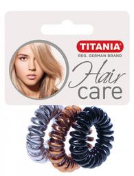 Набір резинок для волосся Titania Аnti Ziep кольору металу, 3 шт. (7914-М2)